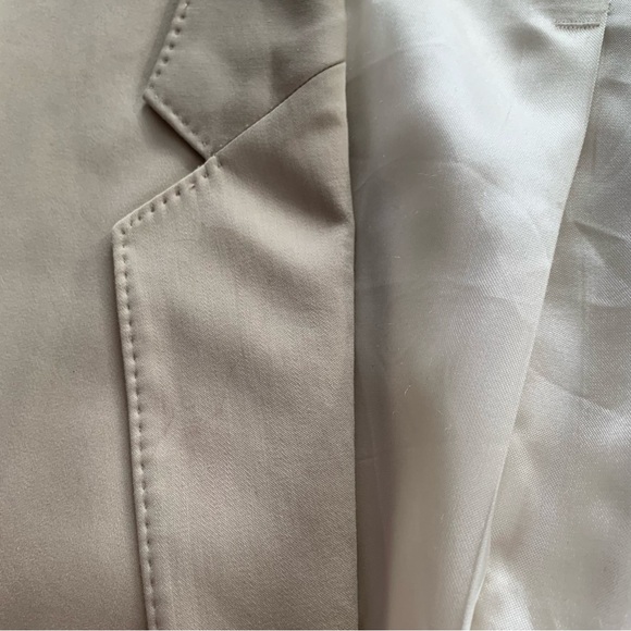 Express Light Tan Tailored Suit Jacket Blazer Formal Workwear - Picture 11 of 15
